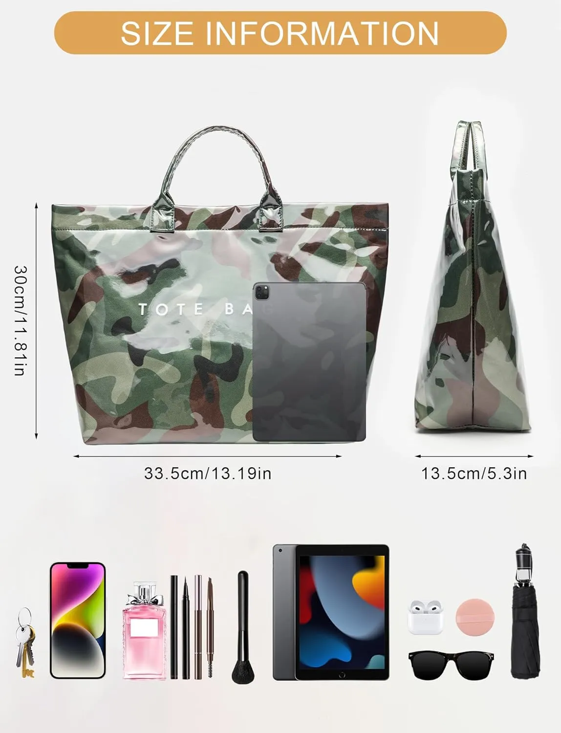 Large Tote Bag for Women Clear Plastic Shopper Bag PVC Hobo Handbag with Letter Print Work Bag
