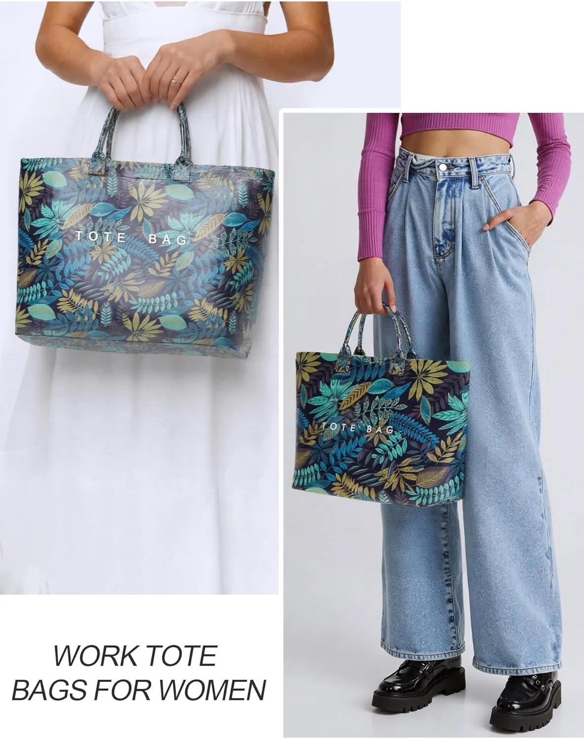 Large Tote Bag for Women Clear Plastic Shopper Bag PVC Hobo Handbag with Letter Print Work Bag