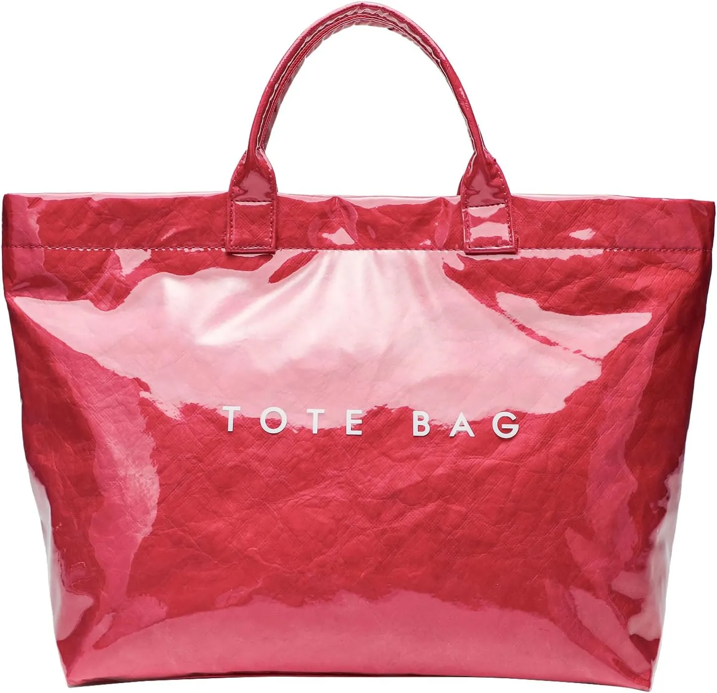 Large Tote Bag for Women Clear Plastic Shopper Bag PVC Hobo Handbag with Letter Print Work Bag
