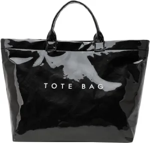 Large Tote Bag for Women Clear Plastic Shopper Bag PVC Hobo Handbag with Letter Print Work Bag