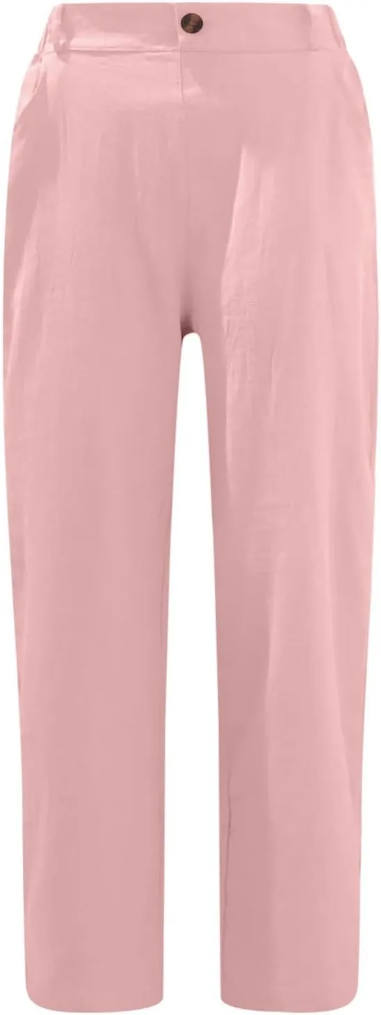 LCMTWX Summer Outfits for Women Casual Baggy Elastic Waist Trouser Wide Leg Pant with Pocket Fashion Pant Womens Palazzo
