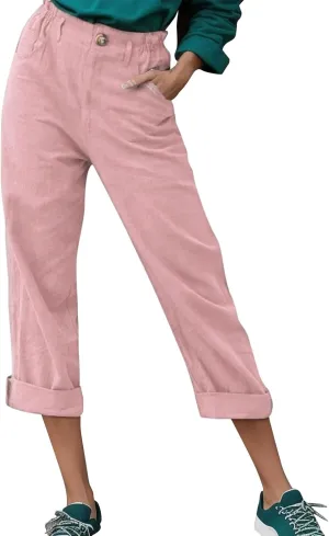 LCMTWX Summer Outfits for Women Casual Baggy Elastic Waist Trouser Wide Leg Pant with Pocket Fashion Pant Womens Palazzo