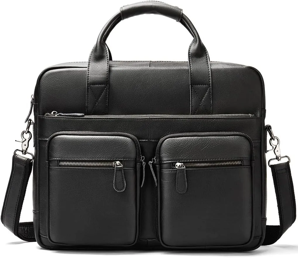 Leather Briefcase for Men Men's Handbag Single Shoulder Crossbody Briefcase Men's Large Capacity