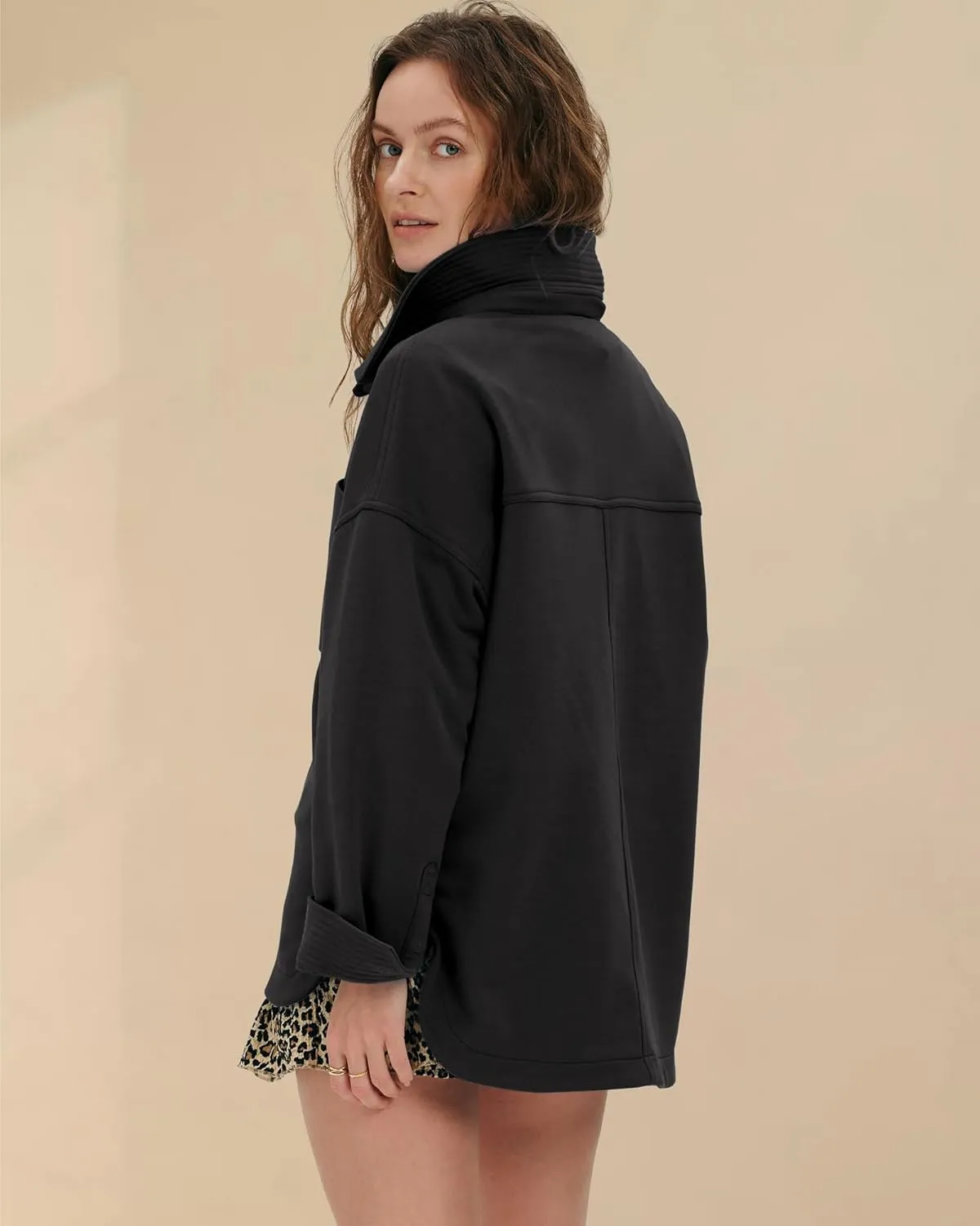 Locachy Women's Casual Oversized Polo Sweatshirt Lapel Long Sleeve Button Pullover Tops Fashion Outfits Clothes