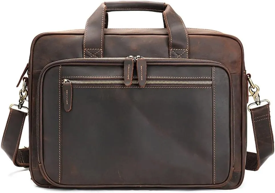 Mad Horse Leather Men's Bag Computer Case Business Case Travel Case Briefcase