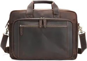 Mad Horse Leather Men's Bag Computer Case Business Case Travel Case Briefcase