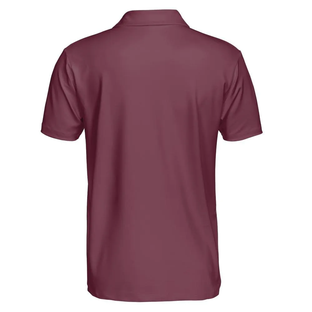 Maroon Polo Shirts for Men Moisture Wicking Short Sleeve Golf Shirt