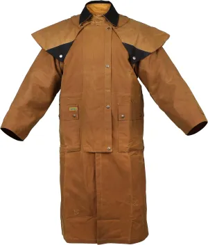 Mens Oil Cloth Oilskin Western Australian DROVER Waterproof Duster Coat Jacket 23101