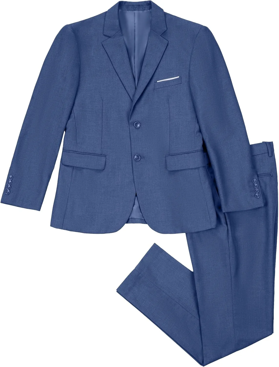 Men's Slim Fit 2 Piece Suit, Two Button Solid Suit Jacket Pants Set, Wedding Prom Suit