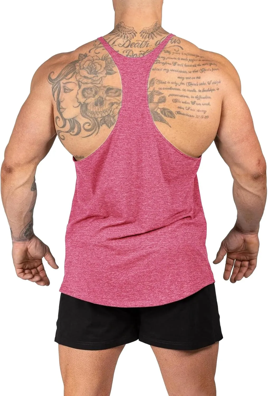 Mens Stringer Bodybuilding Tank Tops Y Back Gym Workout Training Stretch Polyester Quick Drying Low Cut Muscle Shirt
