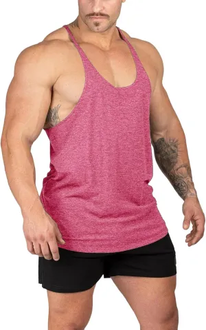 Mens Stringer Bodybuilding Tank Tops Y Back Gym Workout Training Stretch Polyester Quick Drying Low Cut Muscle Shirt
