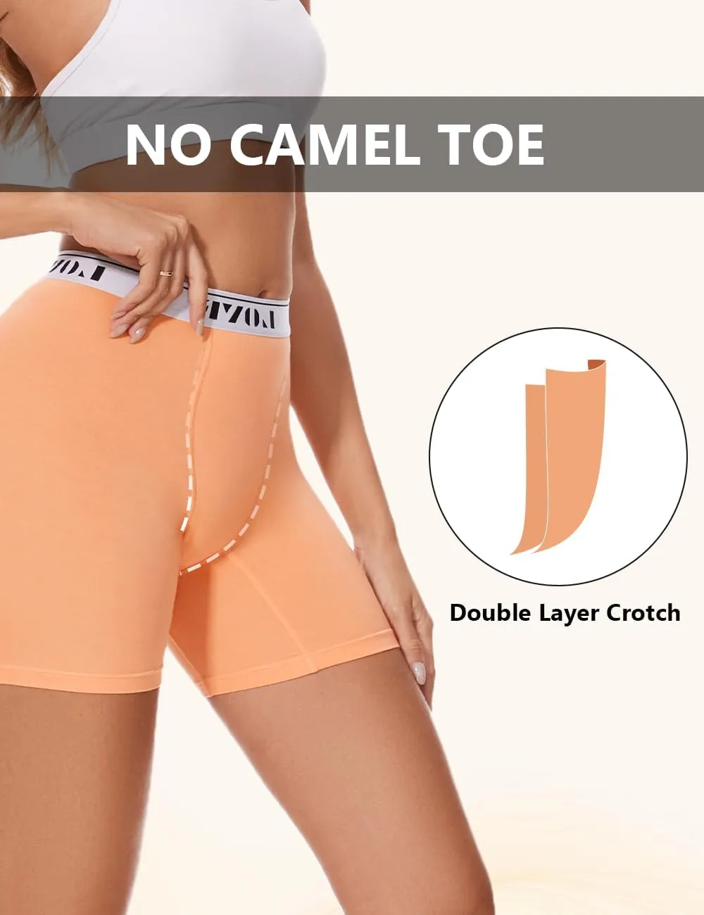 Molasus Womens Boxer Briefs High Waisted Modal Boy Shorts Underwear