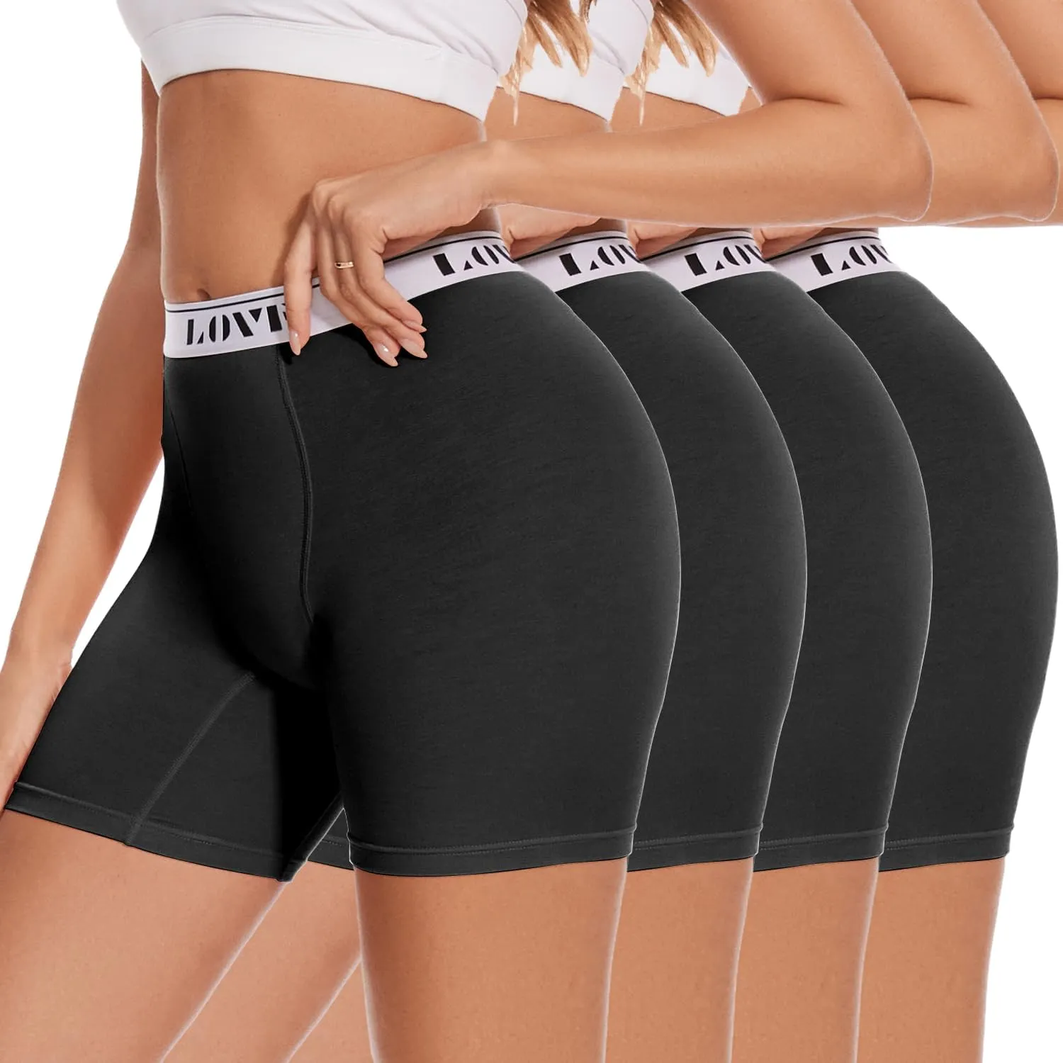 Molasus Womens Boxer Briefs High Waisted Modal Boy Shorts Underwear