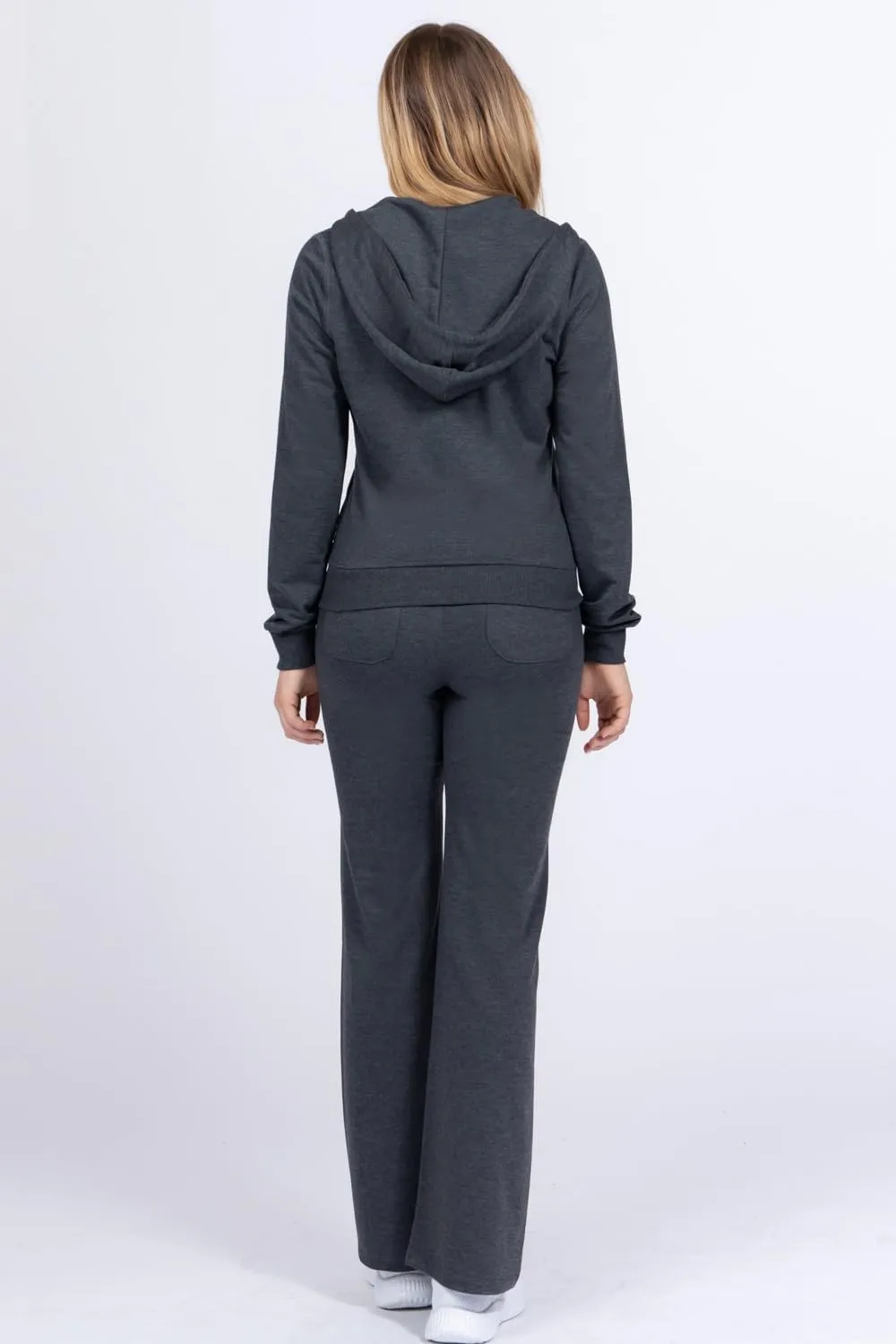 NE PEOPLE Womens Casual Basic Terry Zip Up Hoodie Sweatsuit Tracksuit Set S-3XL