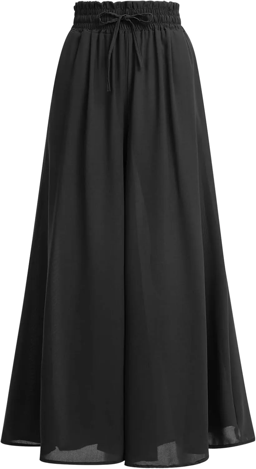 ODIZLI Women Palazzo Wide Leg Pant with Pockets Casual Loose Flowy Pants Solid Color/Floral Print