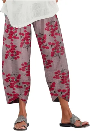 Pant Petite Loose Women Straight Summer Pants High Casual Waist Long Solid Cotton Pants Womens High