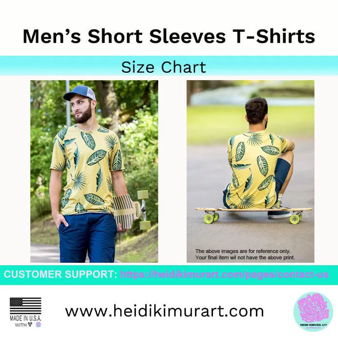 Purple Tropical Leaf Men's T-shirt, Hawaiian Style Luxury Tee For Men-Made in USA/EU/MX