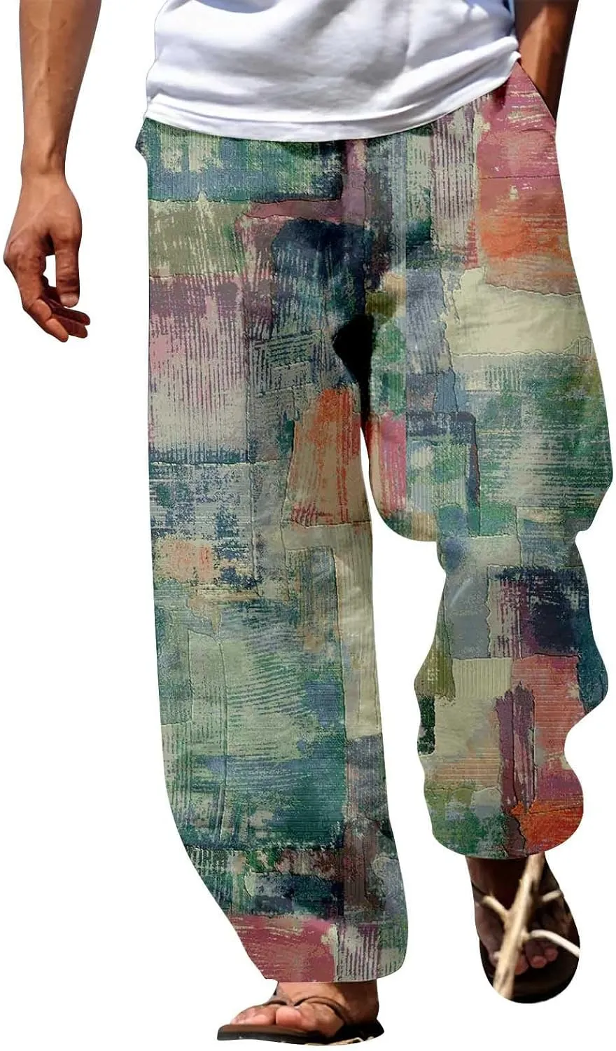 QWENTMTNTY Mens Lounge Pants Mens Dress Pants Slim Fit Light Weight Pants for Men Cream Dress Pants Men Mens Summer Pants Lightweight