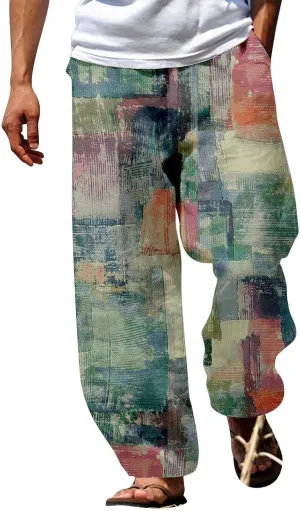 QWENTMTNTY Mens Lounge Pants Mens Dress Pants Slim Fit Light Weight Pants for Men Cream Dress Pants Men Mens Summer Pants Lightweight