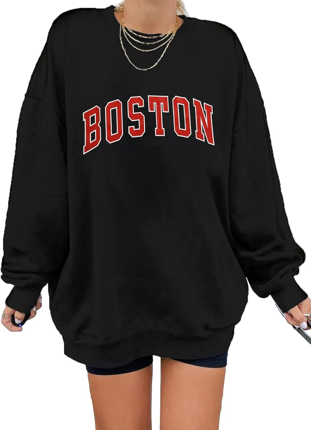 QYZ-Top Women's Oversized Los Angeles California Sweatshirt Funny Long Sleeve Lightweight Fleece Pullover Tops