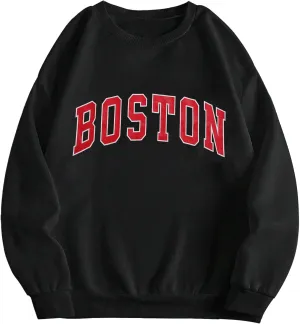 QYZ-Top Women's Oversized Los Angeles California Sweatshirt Funny Long Sleeve Lightweight Fleece Pullover Tops
