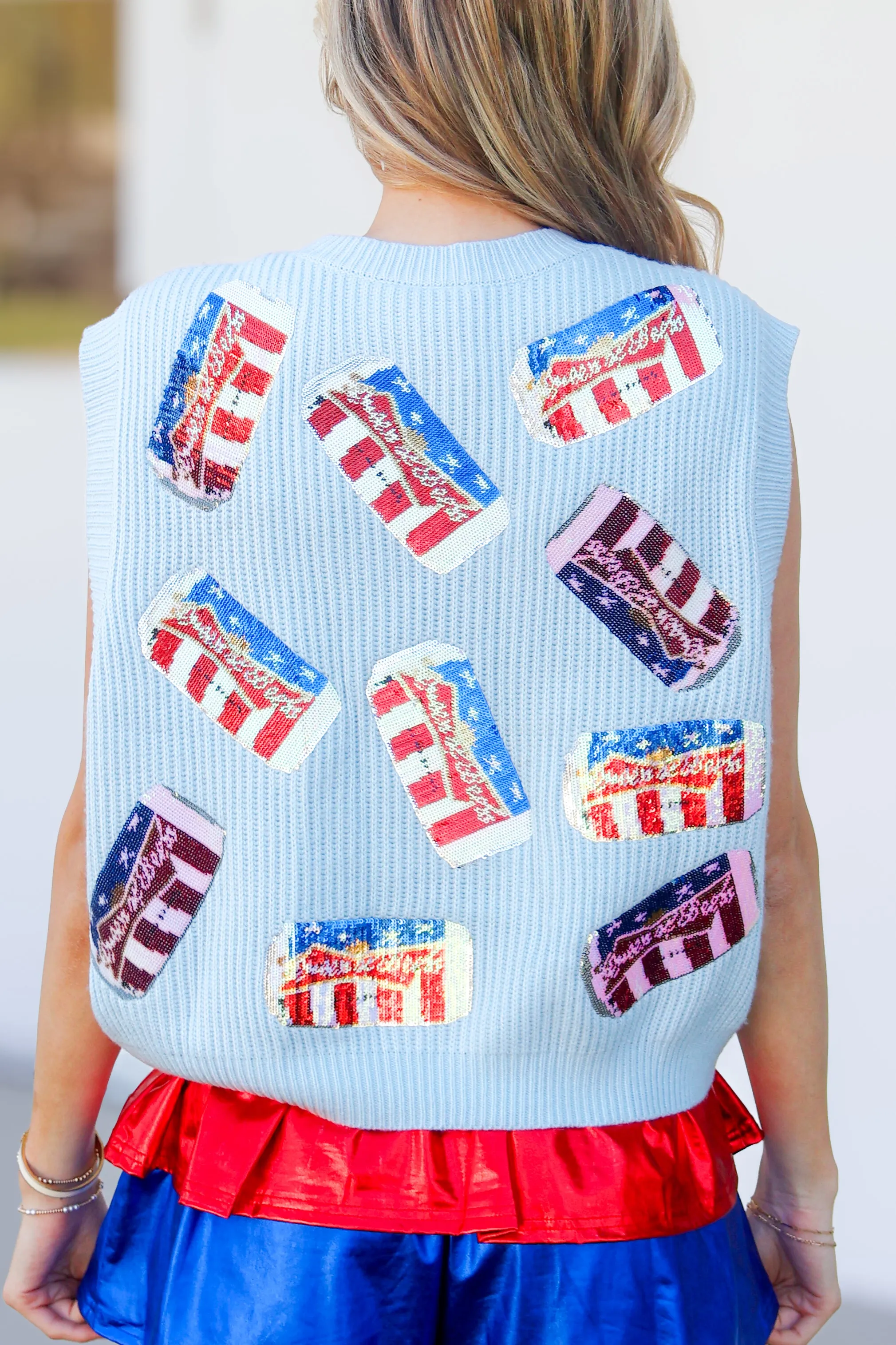 Red White & Brew Sweater Vest by Queen of Sparkles