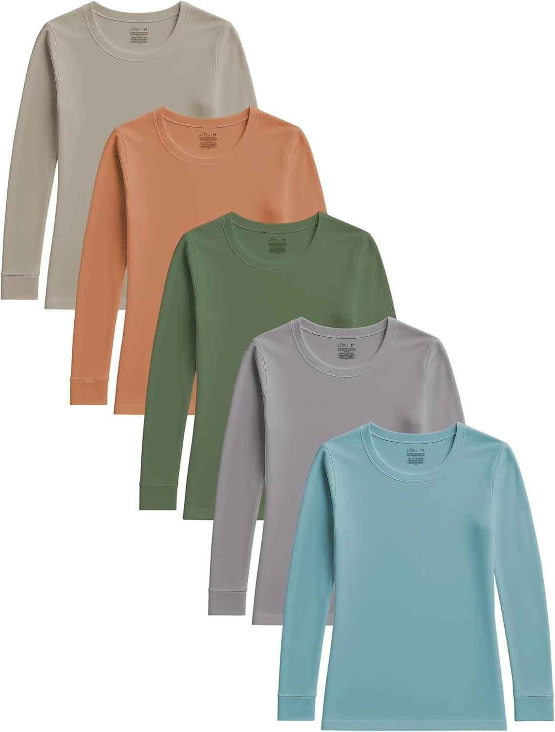Sexy Basics Women's Cotton Stretch Athletic T-Shirt | Long Sleeve Tops |Multi Packs Colors