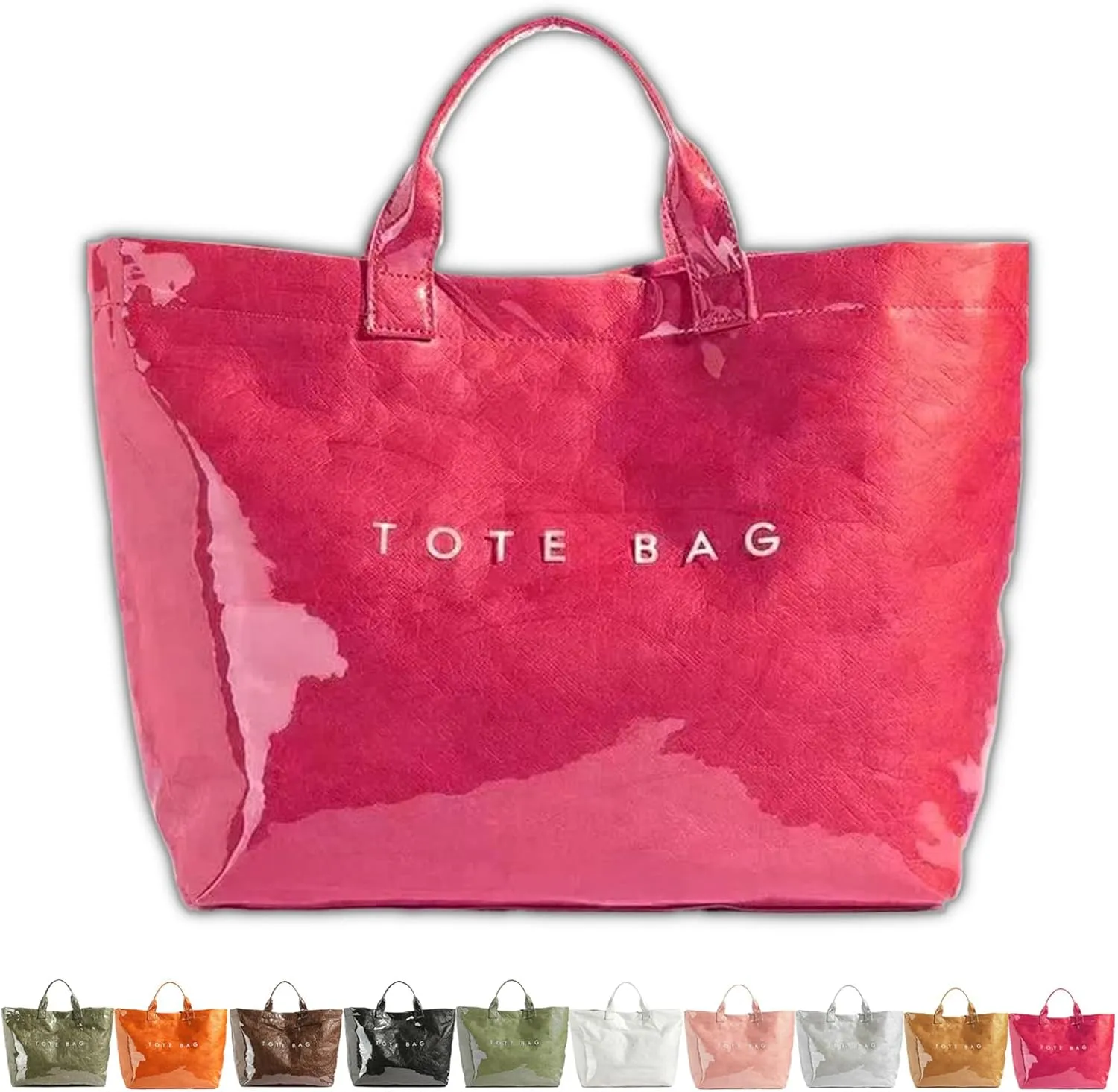 Stellaya Womens Letters Print Tote Bag, Stellaya Tote Bag, PVC Large Kraft Paper Tote Bag for Women