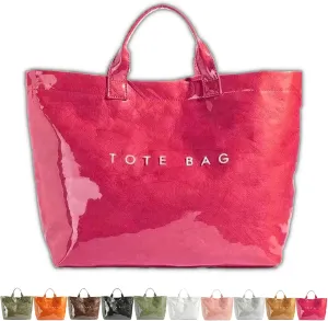 Stellaya Womens Letters Print Tote Bag, Stellaya Tote Bag, PVC Large Kraft Paper Tote Bag for Women