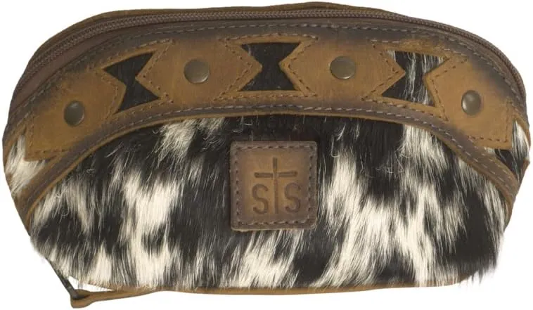 STS Ranchwear Roswell Cowhide Belle Makeup Pouch, Brown