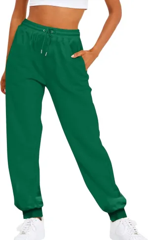 Sweatpants for Tall Women Drawstring High Waist Lounge Jogger Pants Solid Color Baggy Lightweight Comfy Trousers with Pocket