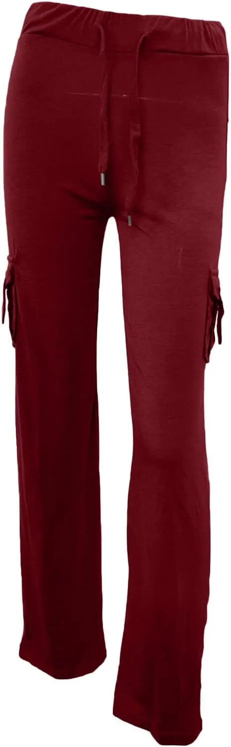 Sweatpants Women Workout Leggings Stretch High Waist Casual Cargo Pants Button Pockets Yoga Gym Loose Fit Trousers