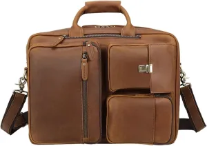 Tote Shoulder computer bag Crazy Horse leather business shoulder crossbody briefcase