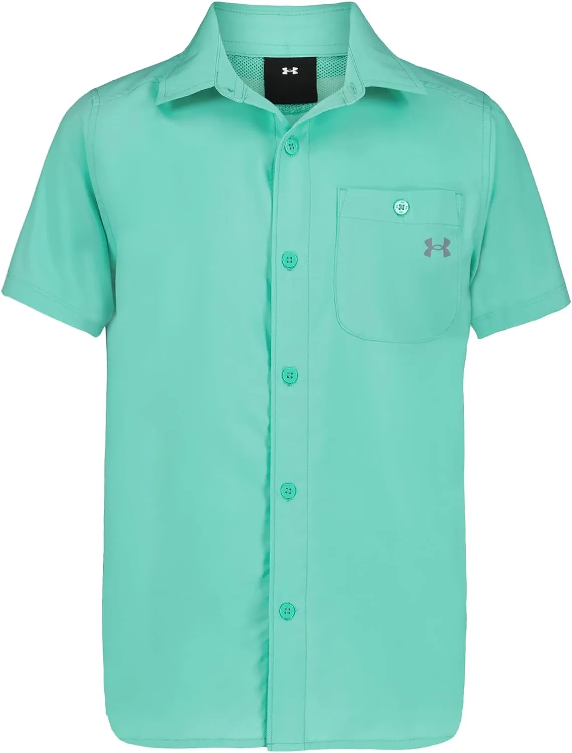 Under Armour Boys' Outdoor Short Sleeve Shirt, Woven Button Down, Collared Neckline