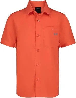 Under Armour Boys' Outdoor Short Sleeve Shirt, Woven Button Down, Collared Neckline
