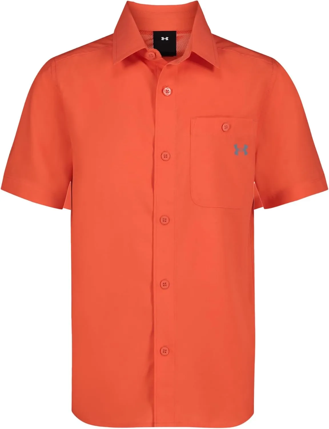 Under Armour Boys' Outdoor Short Sleeve Shirt, Woven Button Down, Collared Neckline