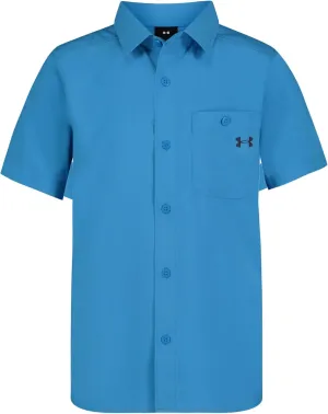 Under Armour Boys' Outdoor Short Sleeve Shirt, Woven Button Down, Collared Neckline