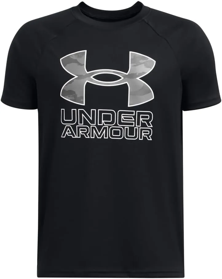 Under Armour Boys' Tech Hybrid Print Short Sleeve T Shirt