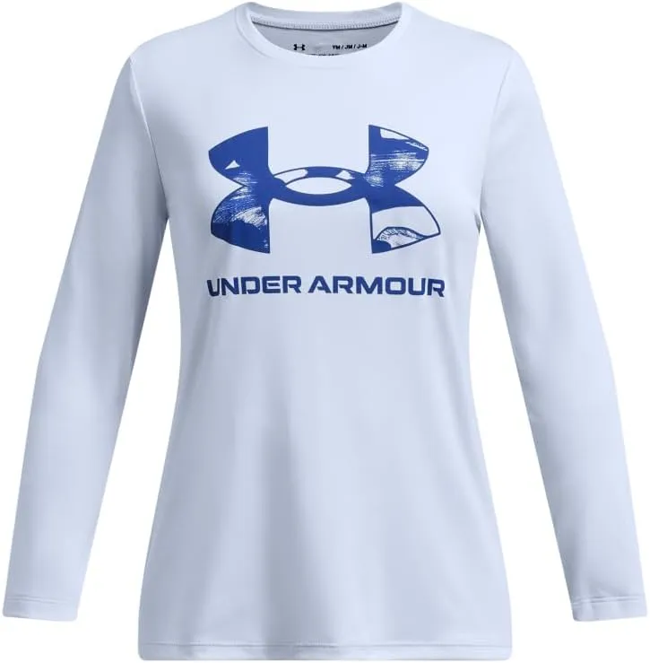 Under Armour Girls' Tech Big Logo Printed Long Sleeve