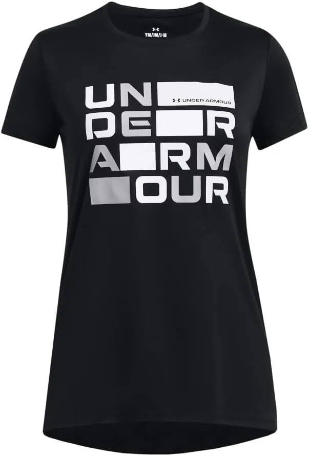 Under Armour Girls' Tech Block Logo Short Sleeve T Shirt