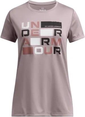 Under Armour Girls' Tech Block Logo Short Sleeve T Shirt