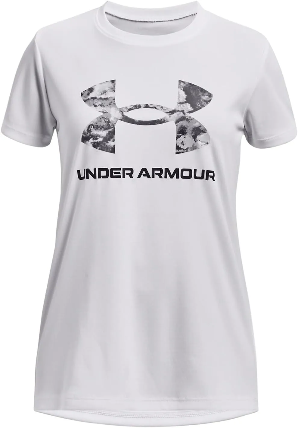 Under Armour Girls' Tech Print Big Logo Short Sleeve Crew