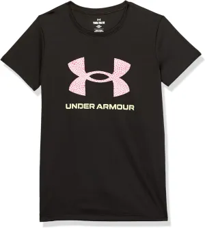 Under Armour Girls' Tech Print Big Logo Short Sleeve Crew