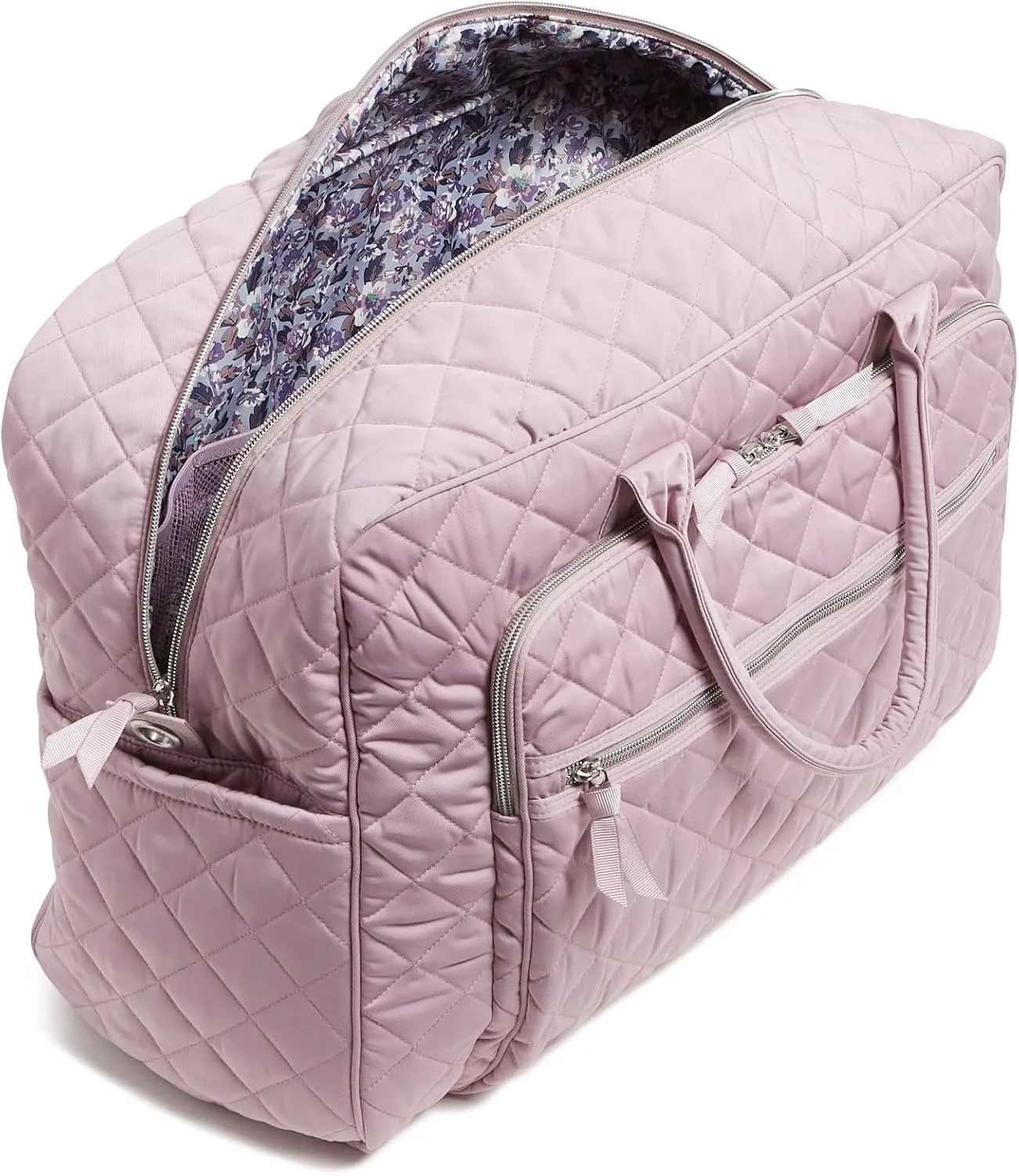 Vera Bradley Performance Twill Grand Weekender Travel Bag, Hydrangea Pink