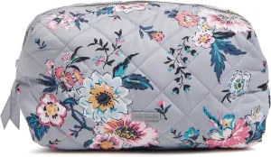 Vera Bradley Performance Twill Large Cosmetic Makeup Organizer Bag, Parisian Bouquet