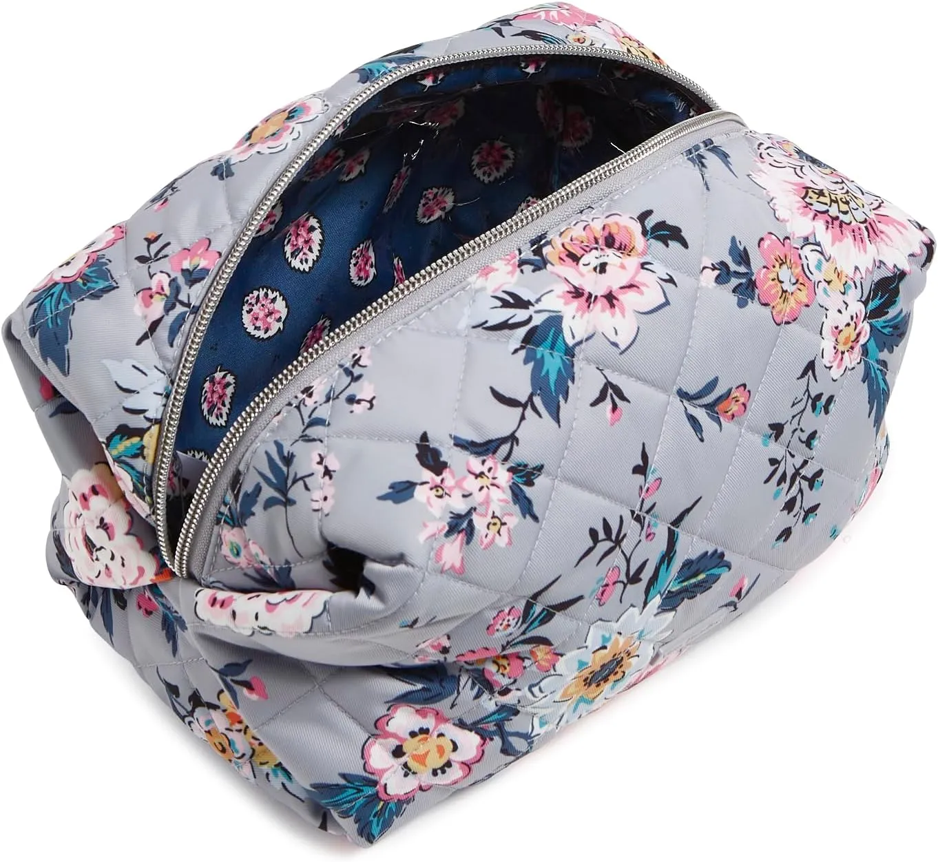 Vera Bradley Performance Twill Large Cosmetic Makeup Organizer Bag, Parisian Bouquet