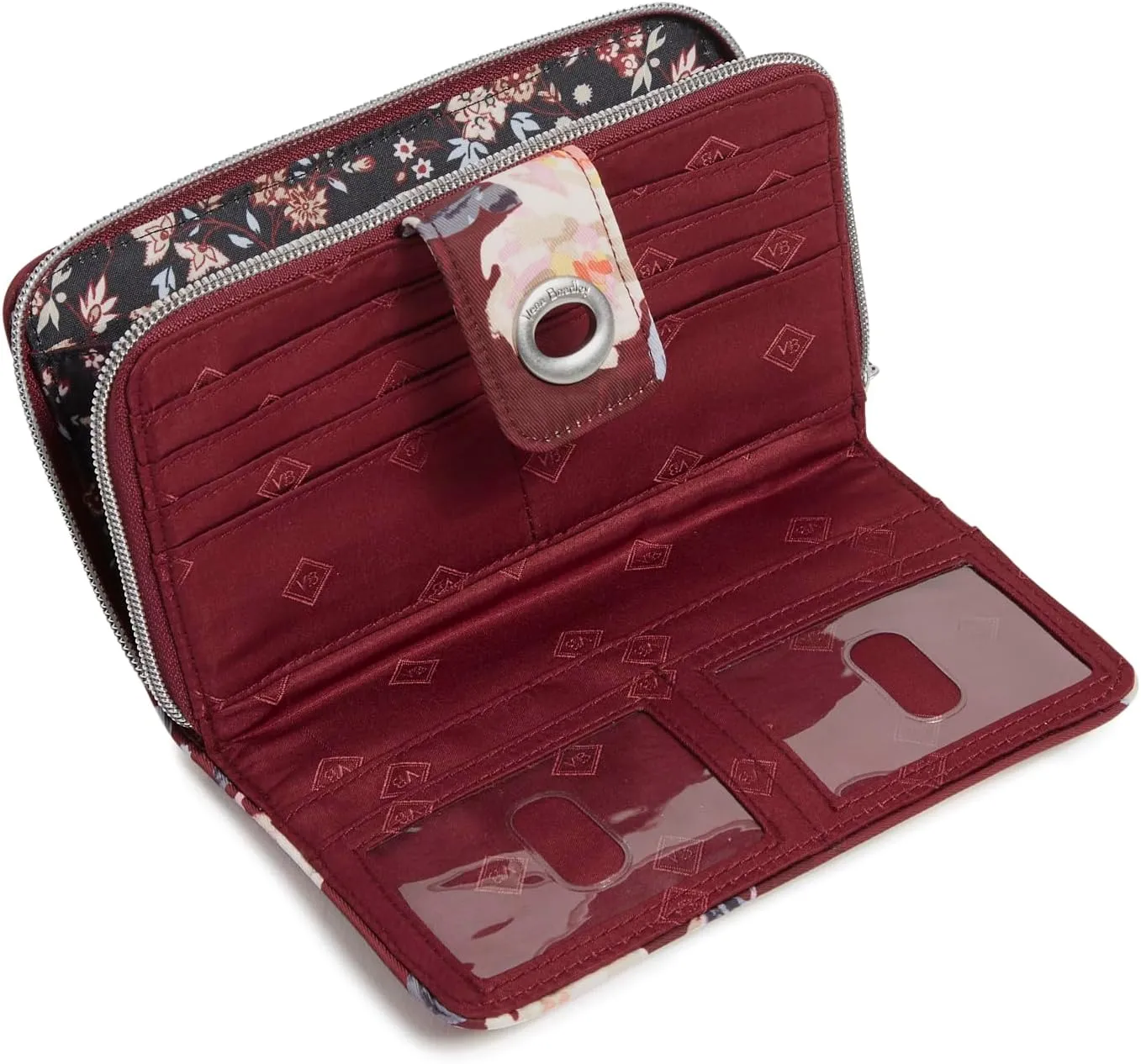 Vera Bradley Performance Twill Turnlock Wallet with RFID Protection, Blooms and Branches