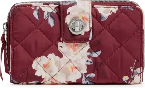 Vera Bradley Performance Twill Turnlock Wallet with RFID Protection, Blooms and Branches