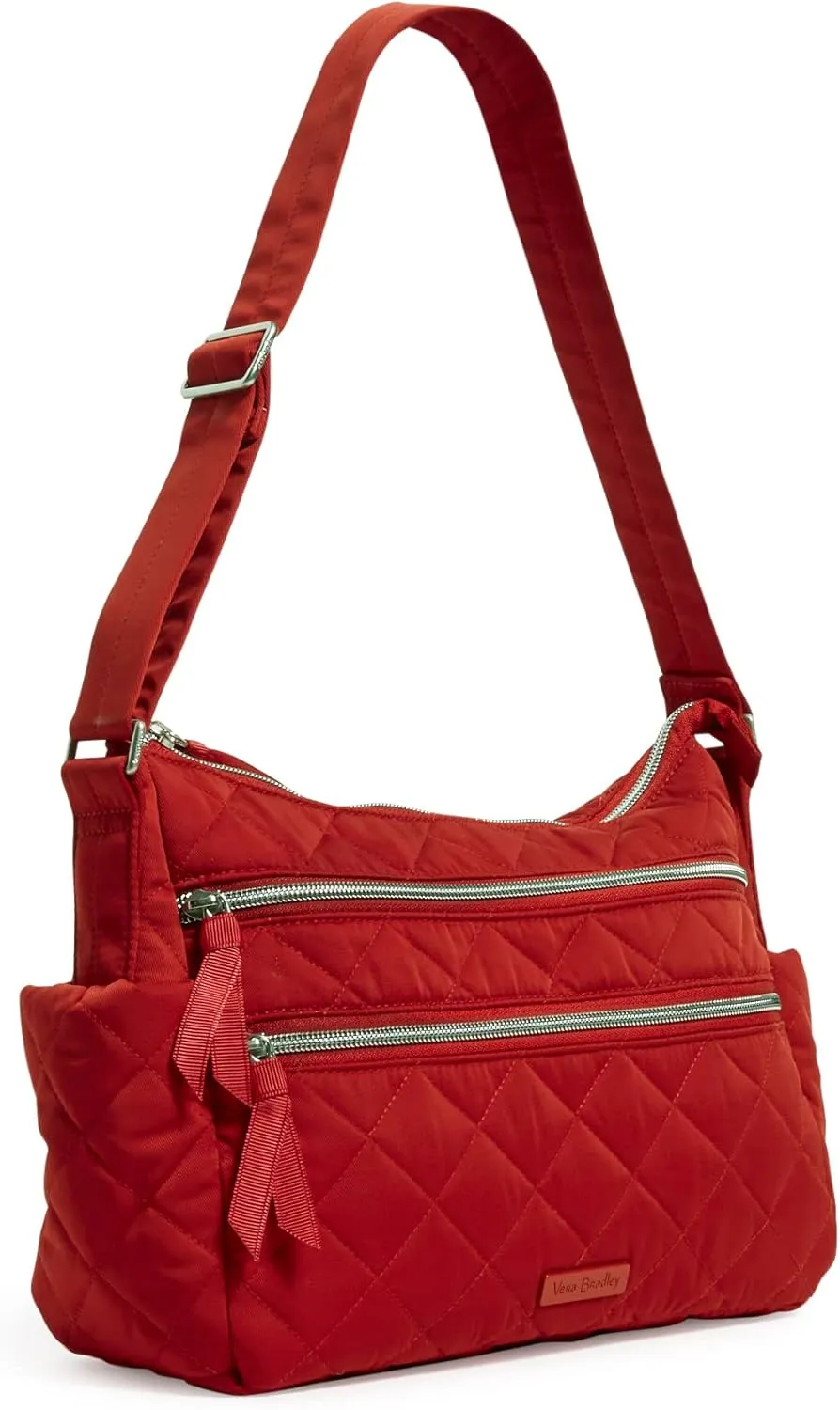 Vera Bradley Women's Performance Twill Triple Zip Shoulder Satchel Purse