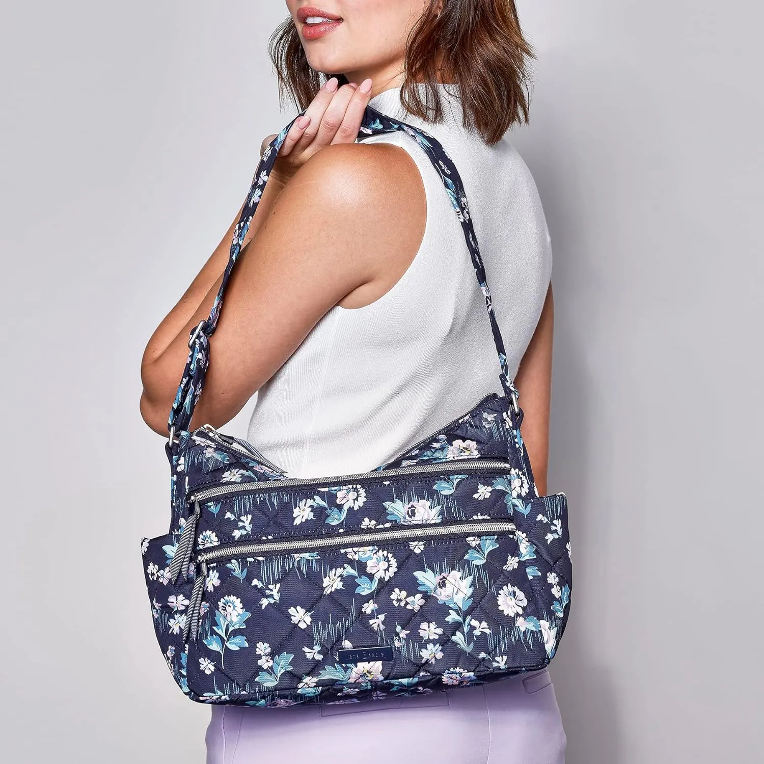 Vera Bradley Women's Performance Twill Triple Zip Shoulder Satchel Purse